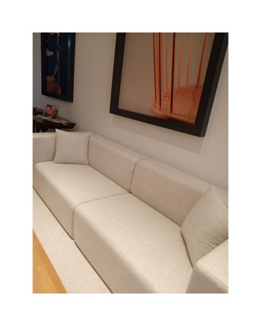 Sofa Modular Tapizado en Textil color claro