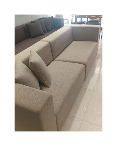 Sofa Modular Tapizado en Textil Color Beige