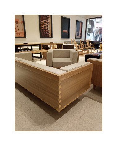 Juego de Butaca y Sofa de Tableros/ Color Natural