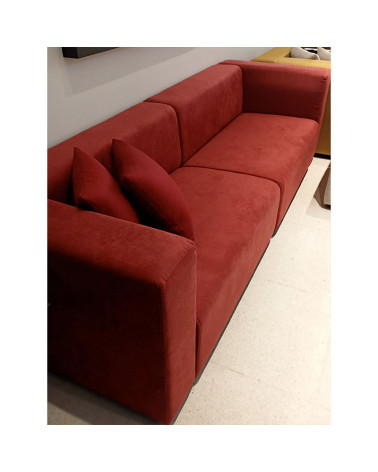 Sofá Modular Tapizado en Textil Color Rojo