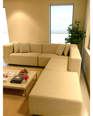 Sofá Modular Tapizado en Textil Color Claro